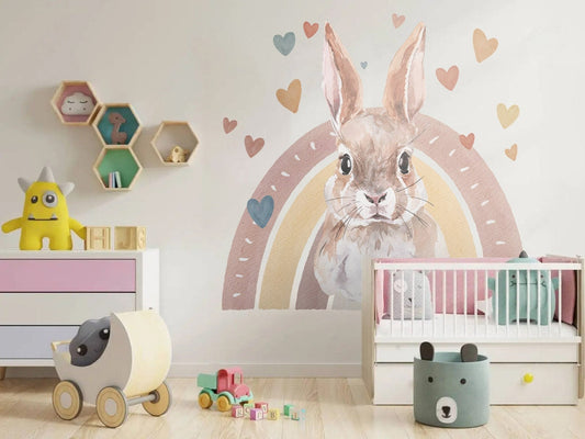 Wall decals Children's Rainbow Rabbit