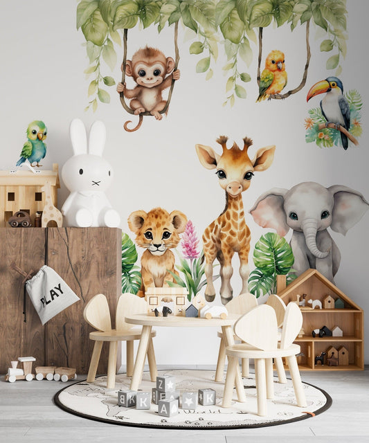 Wall decals Children's animals in the jungle