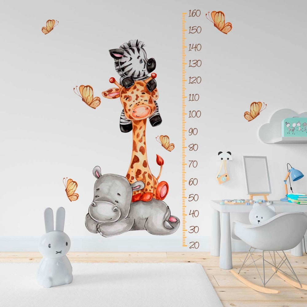Height Chart Children's  with animals Safari  set